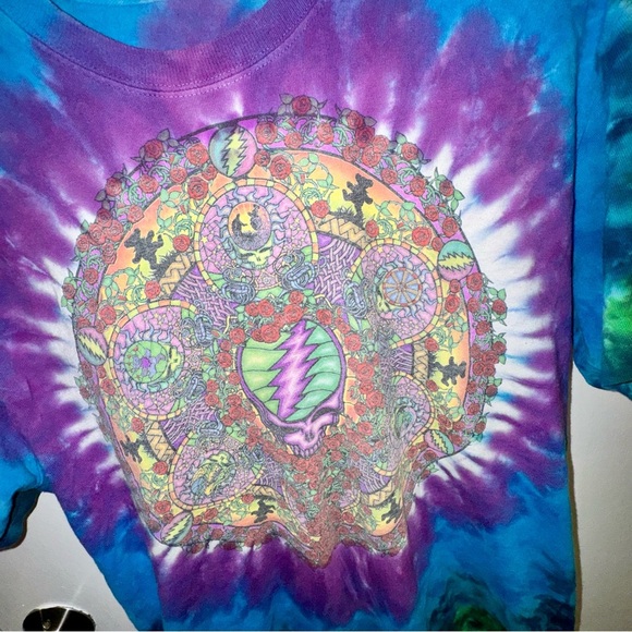 Liquid Blue Grateful Dead Celtic Mandala China Rider Psychedelic Tie-Dye T-Shirt - Picture 3 of 10